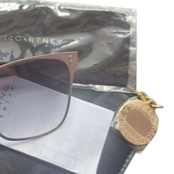 Womens Stella McCartney Gray Gradient Brushed Silver Aviator 